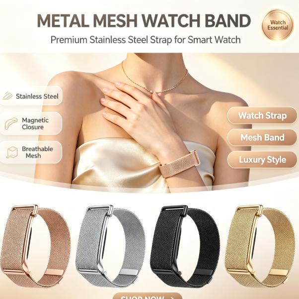 Stainless Mesh Band - Correa de reloj de malla metálica