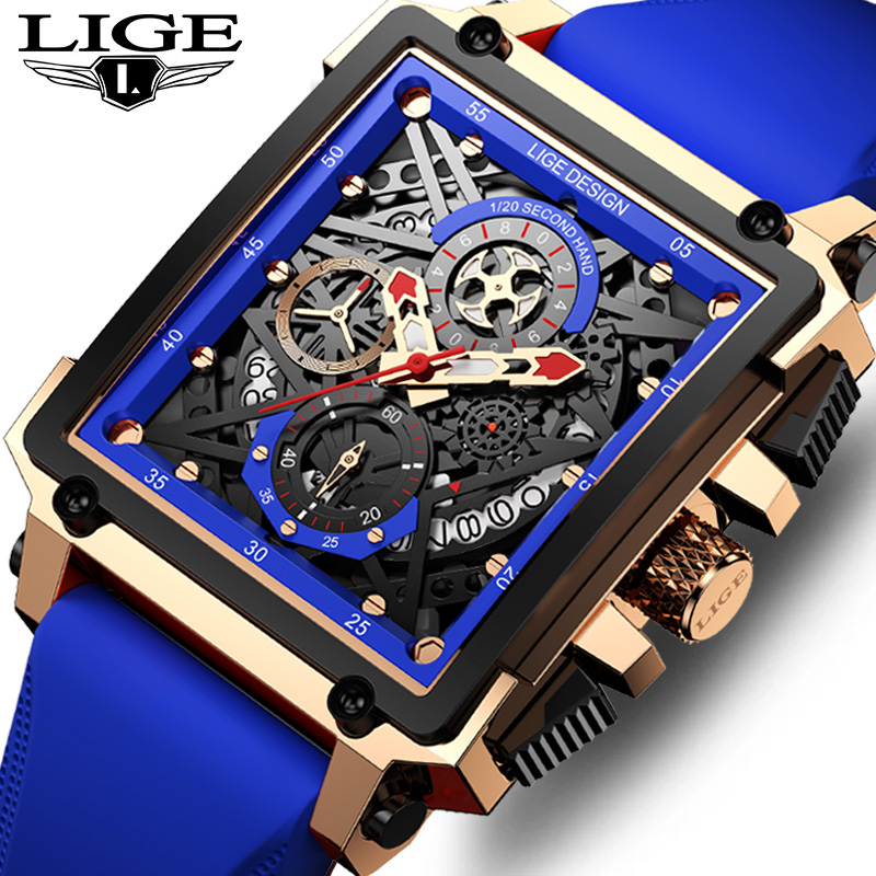 LIGE-reloj analógico con corre - Silicone Band Replacement reseña y precio
