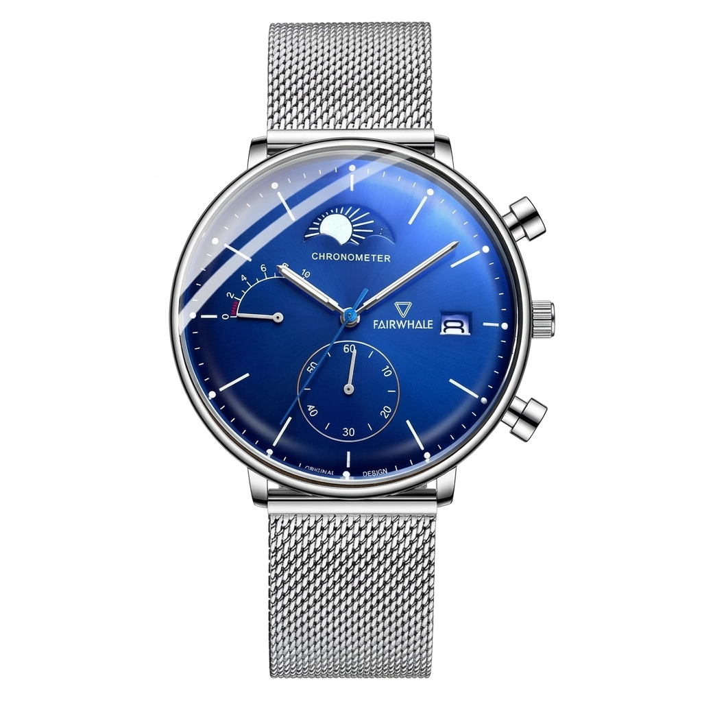 Reloj cronógrafo con indicador - Stainless Mesh Band reseña y precio