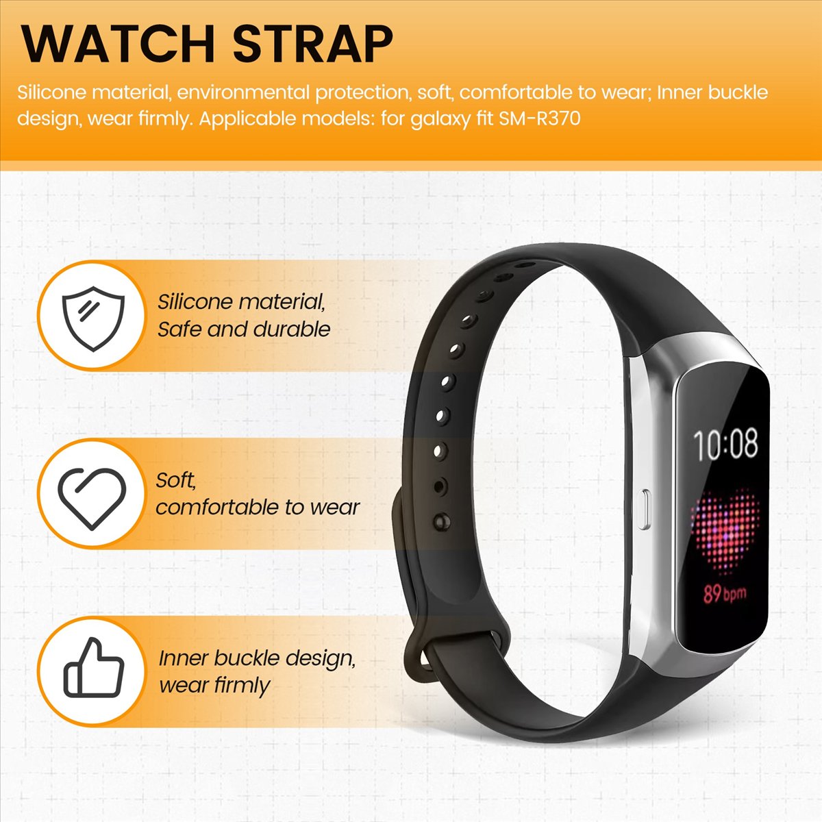 Correa de reloj deportiva A49T - Silicone Band Replacement reseña y precio